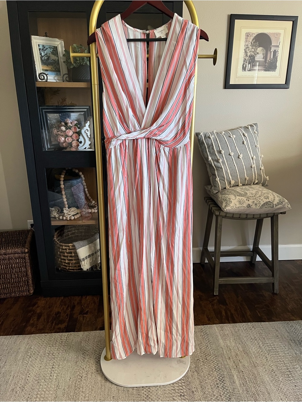 Everly  Striped  maxi Sleeveless Dress with shorts